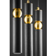 Lustra moderna neagra detalii sferice aurii 3xGU10/60W Alas 2004 Jupiter